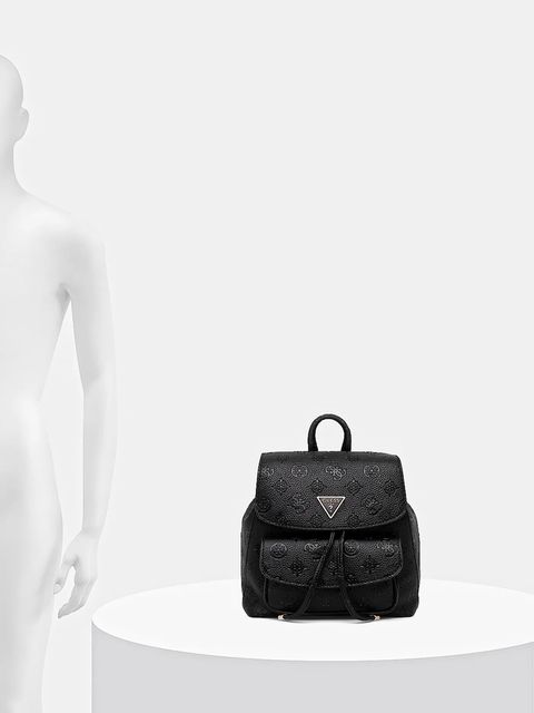 Guess plecak CRESIDIA damski kolor czarny mały z aplikacją HWPD98 88310