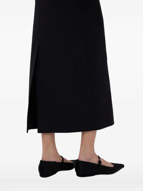 LouLou de Saison back-vent long straight skirt - Black