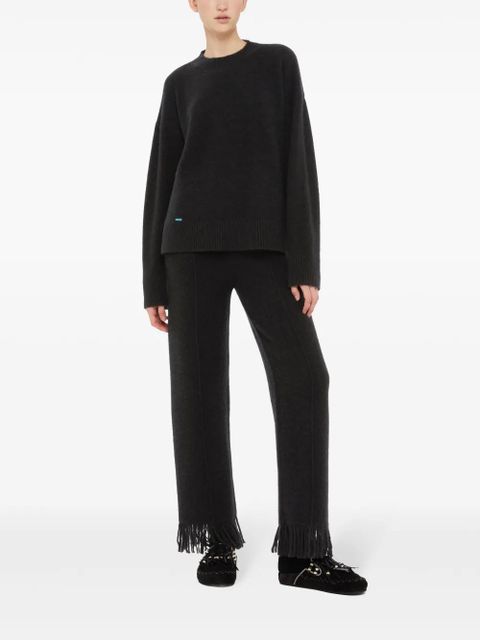 Alanui ribbed-edge cashmere-blend jumper - Black