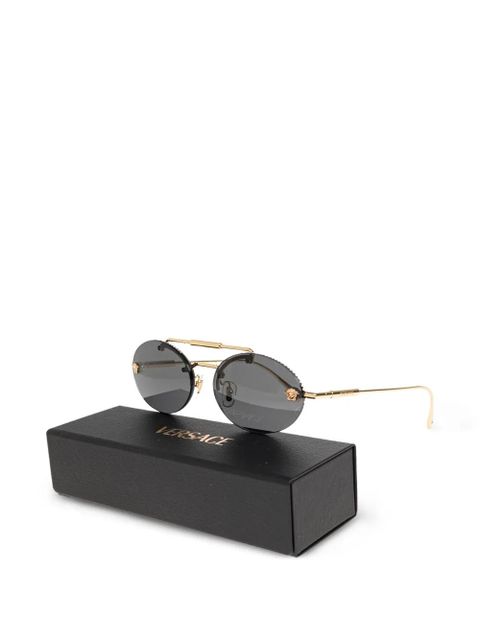Versace Eyewear Medusa crystal-embellished sunglasses - Gold