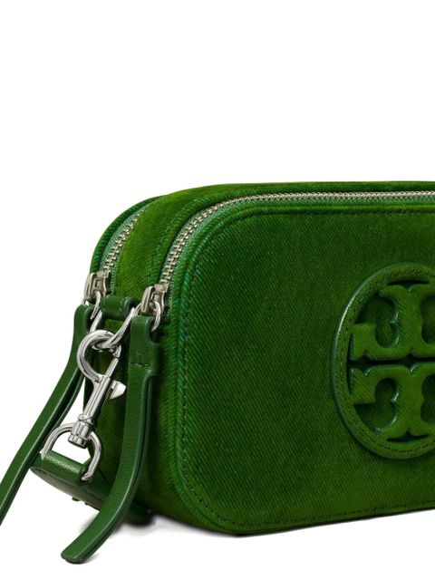 Tory Burch flocked logo mini crossbody bag - Green