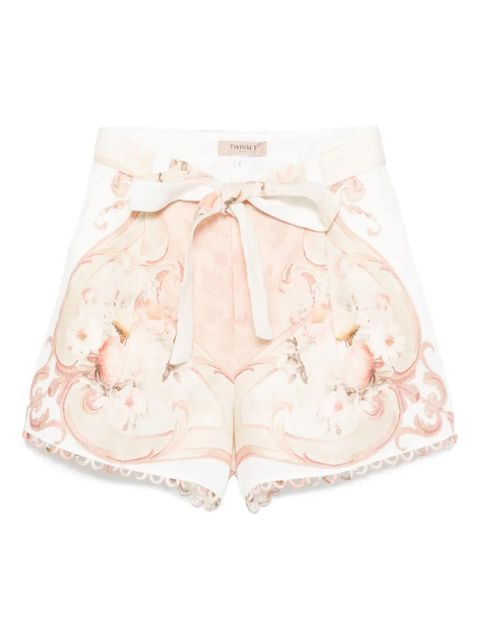 TWINSET printed linen shorts - Neutrals - zdjęcie produktu nr 1