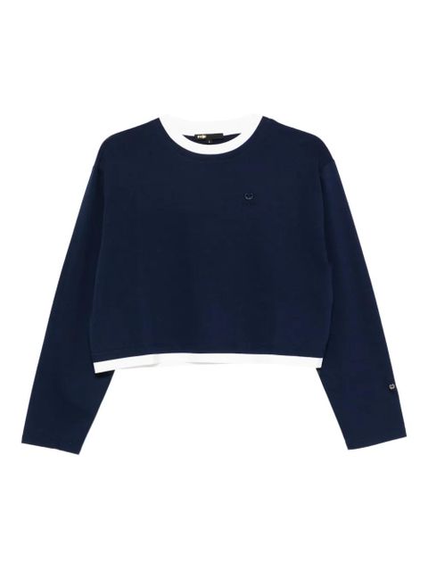 Maje long-sleeve logo-embroidered top - Blue - zdjęcie produktu nr 1