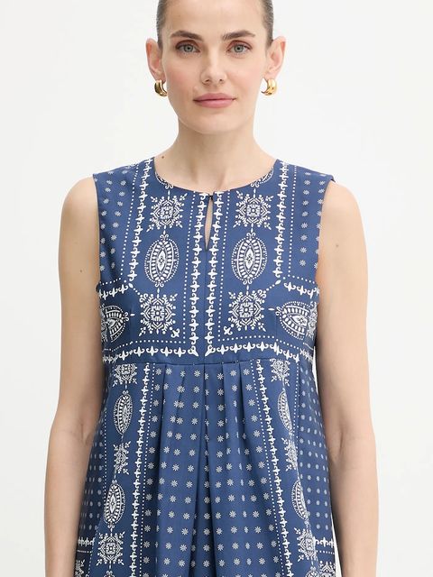 Weekend Max Mara sukienka MANILA kolor granatowy maxi rozkloszowana 2525226021600