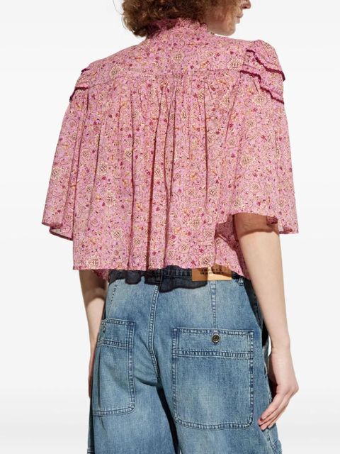 MARANT ÉTOILE Carmen ruffled paisley-print top - Pink - zdjęcie produktu nr 2