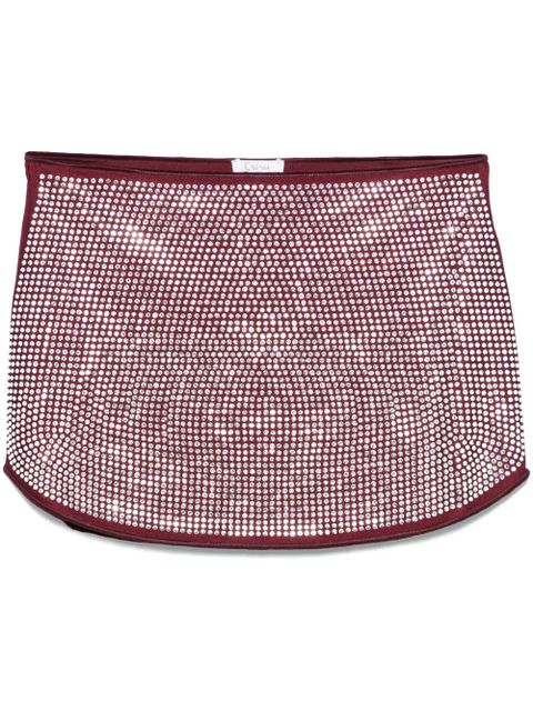 Oséree crystal-embellished mini skirt - Red - zdjęcie produktu nr 1