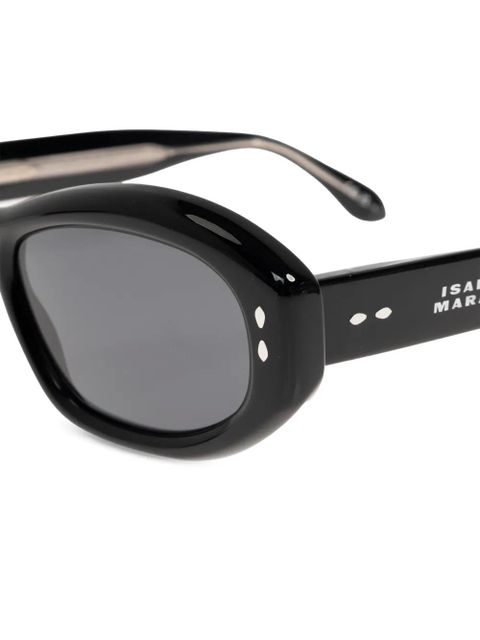 Isabel Marant Eyewear oval-frame studded sunglasses - Black