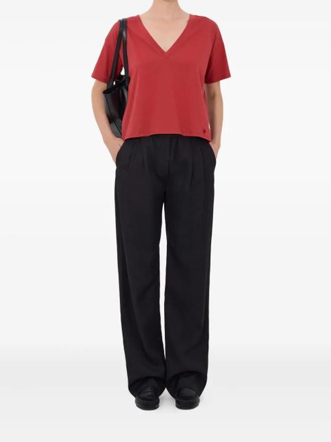 LouLou de Saison Faaa Lds V-neck T-shirt - Red - zdjęcie produktu nr 2