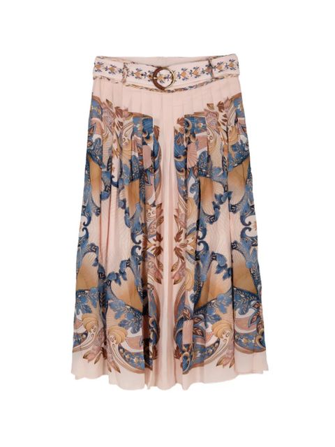 FARM Rio pleated belted maxi skirt - Pink - zdjęcie produktu nr 1