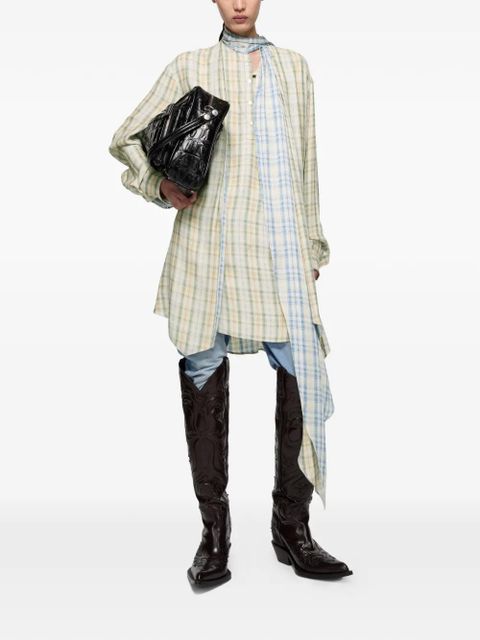 Acne Studios plaid asymmetric shirt - Neutrals - zdjęcie produktu nr 2