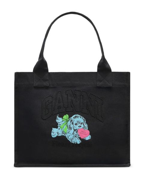 GANNI Puppy-print tote bag - Black - zdjęcie produktu nr 1