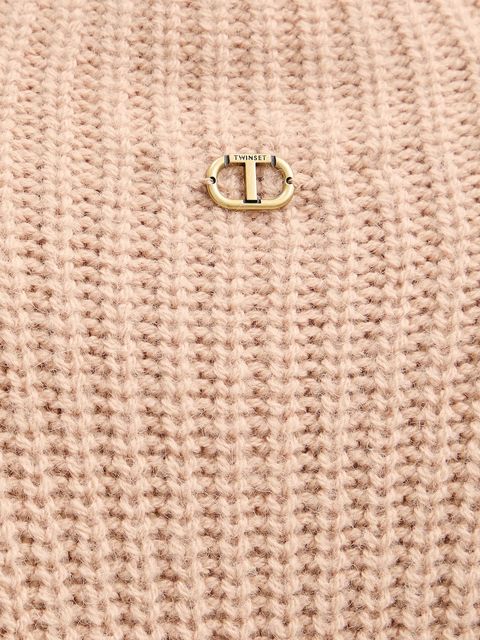 Twinset sweter z dodatkiem wełny damski z golfem 252TT3290