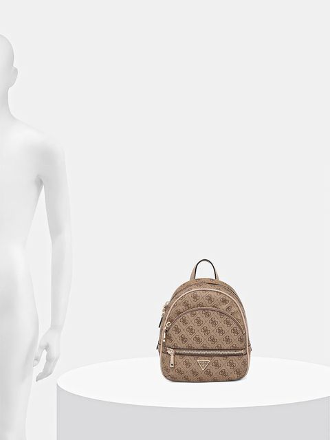 Guess plecak MANHATTAN damski kolor beżowy mały wzorzysty HWSG71 18320