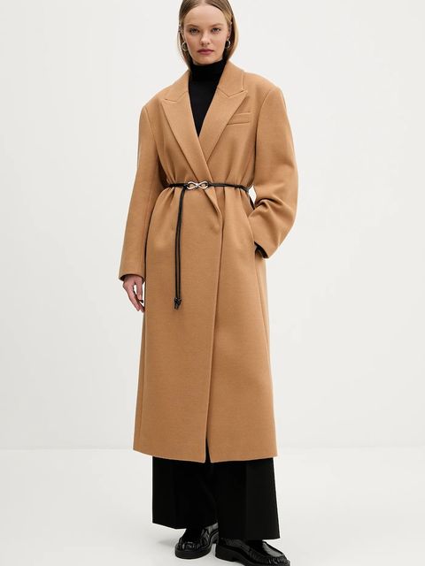 HUGO płaszcz kolor brązowy 50547606 - zdjęcie produktu nr 1