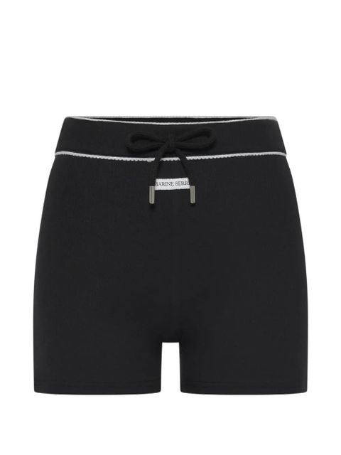 Marine Serre drawstring-fastening shorts - Black - zdjęcie produktu nr 1