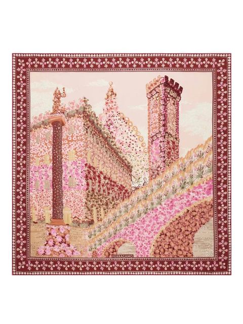 Ferragamo floral-print silk scarf - Pink - zdjęcie produktu nr 1