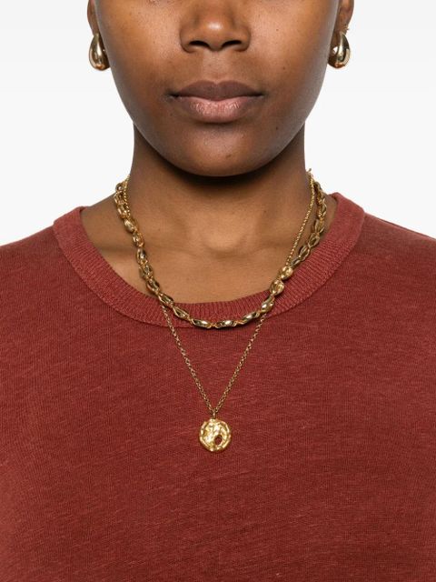 MARANT ÉTOILE long-sleeve linen t-shirt - Brown