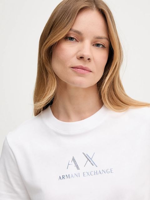 Armani Exchange t-shirt bawełniany damski kolor biały XW001345 AF16356