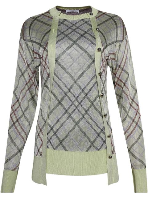 Rabanne checked cardigan - Neutrals - zdjęcie produktu nr 1