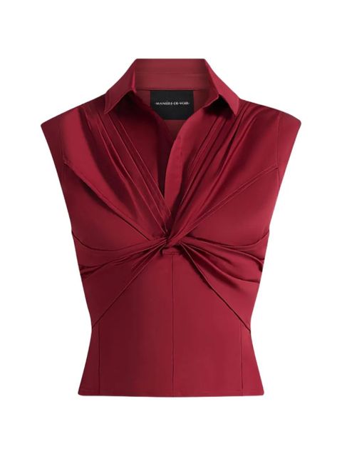 Manière De Voir Yvette twist-seam sleeveless shirt - Red - zdjęcie produktu nr 1