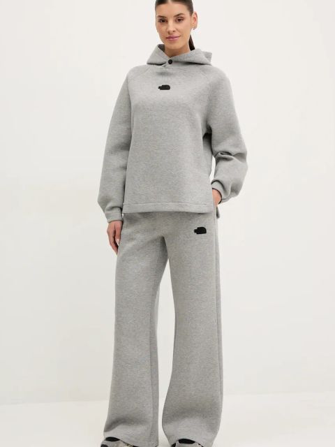 The North Face bluza Relaxed damska kolor szary z kapturem melanżowa NF0A89C0EC41