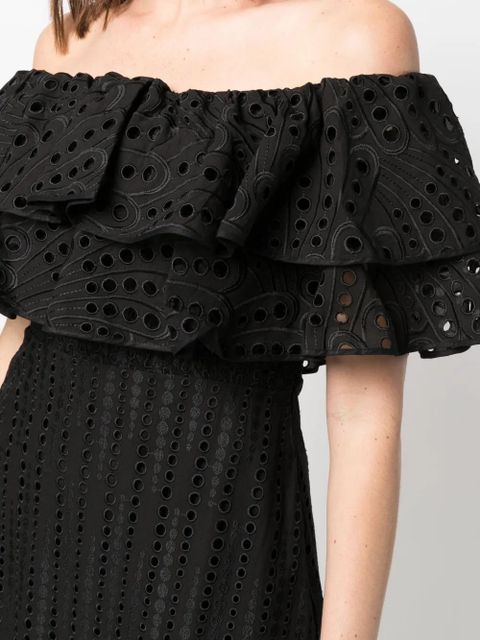Charo Ruiz Ibiza Isabella broderie anglaise midi dress - Black