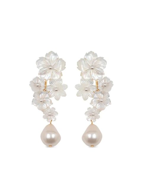 Jennifer Behr Makenzie floral drop earrings - Neutrals - zdjęcie produktu nr 1