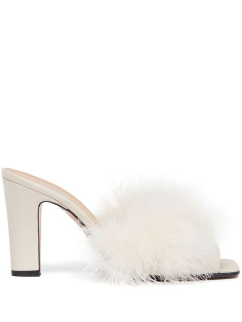 Maison Margiela 90mm Feather satin sandals - White - zdjęcie produktu nr 1