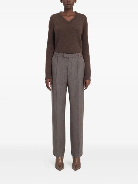MM6 Maison Margiela pleated herringbone trousers - Grey