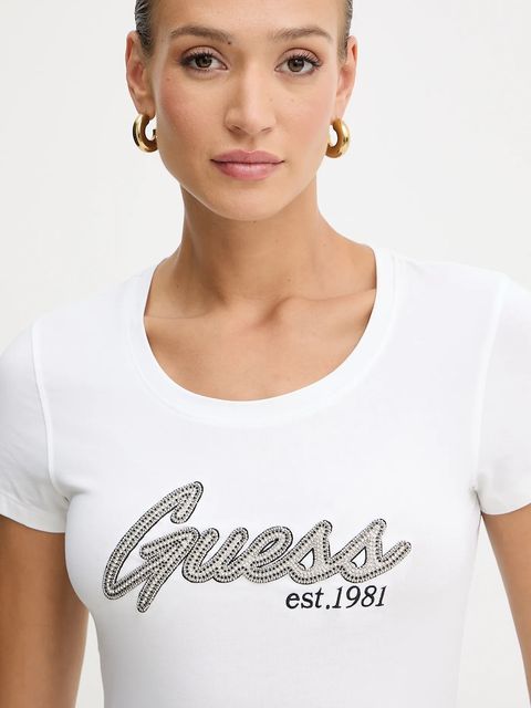 Guess t-shirt damski kolor biały W5YI16 J1314