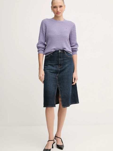 Tommy Hilfiger sweter bawełniany kolor fioletowy lekki WW0WW44993