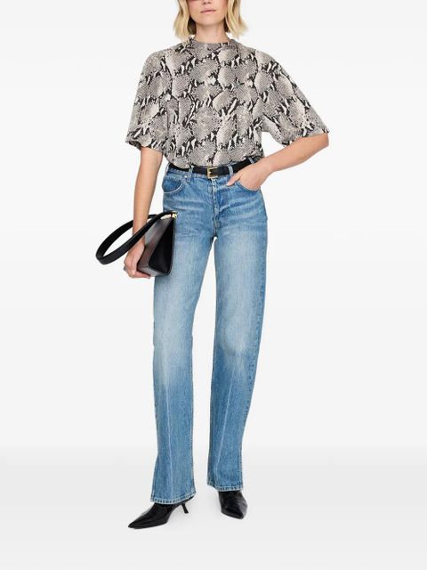 ANINE BING washed python tee T-shirt - Grey