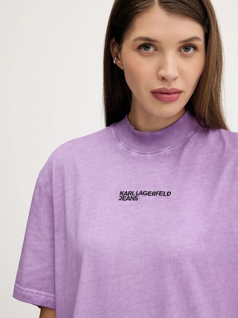 Karl Lagerfeld Jeans t-shirt bawełniany damski kolor fioletowy A3W17052