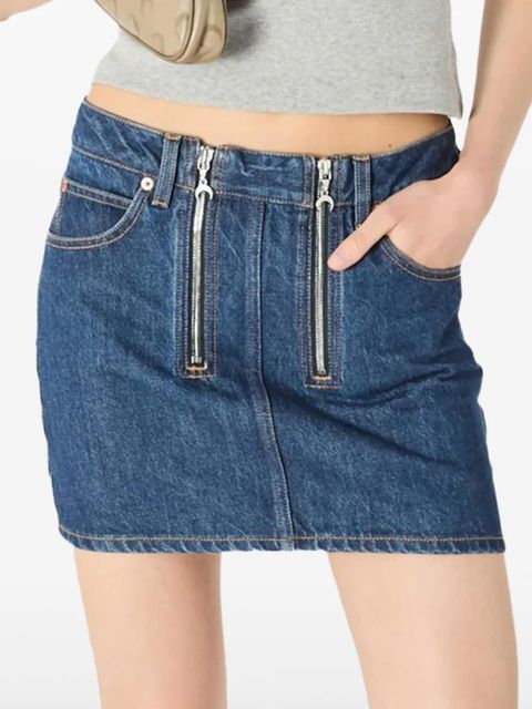 Marine Serre zipped mini skirt - Blue