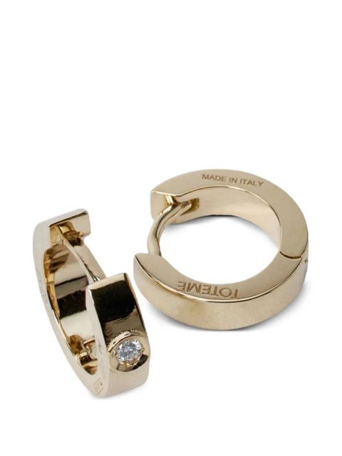 TOTEME diamond hoop earrings - Gold