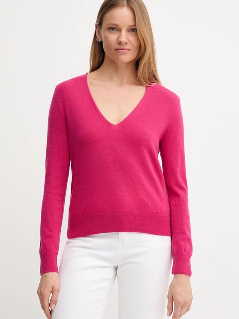 United Colors of Benetton sweter wełniany damski kolor różowy lekki 1002D401Y - zdjęcie produktu nr 1