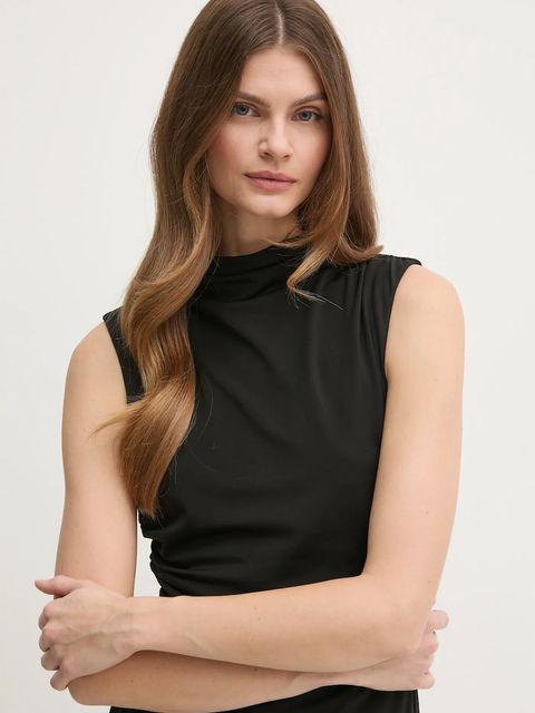 OUI sukienka kolor czarny maxi oversize 89815