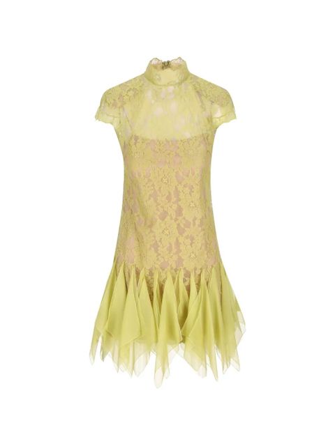 Valentino Garavani handkerchief-hem lace mini dress - Yellow - zdjęcie produktu nr 1