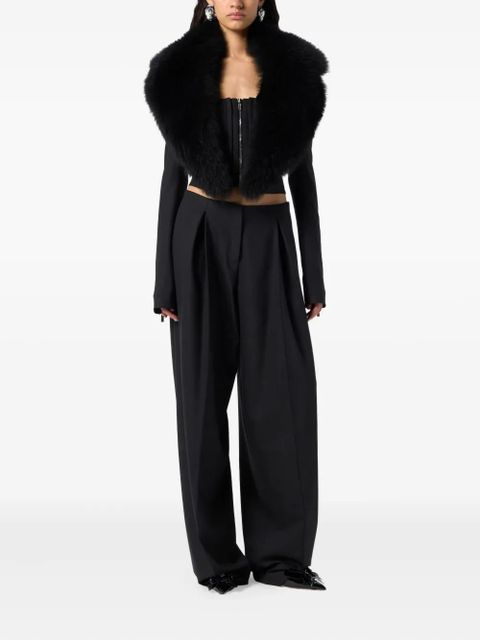 Blumarine pleated zip-detail trousers - Black - zdjęcie produktu nr 2