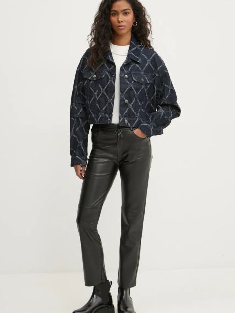 HUGO kurtka jeansowa damska kolor granatowy przejściowa 50530300