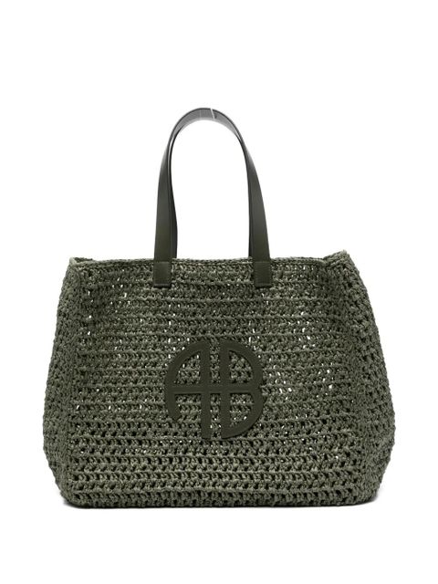 ANINE BING logo appliqué tote bag - Green - zdjęcie produktu nr 1