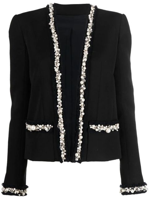 Balmain pearl-trim oversized jacket - Black - zdjęcie produktu nr 1