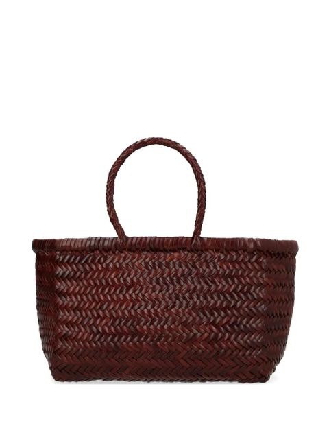 DRAGON DIFFUSION small Triple Jump woven-leather tote bag - Brown - zdjęcie produktu nr 1