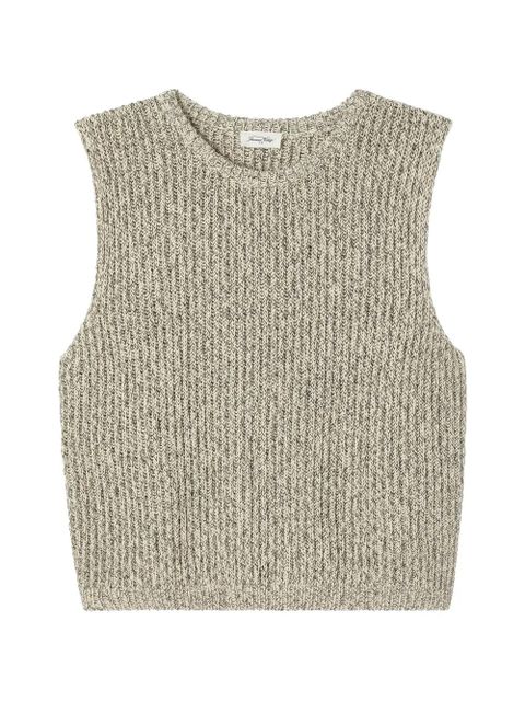 American Vintage sleeveless marled sweater - Neutrals - zdjęcie produktu nr 1