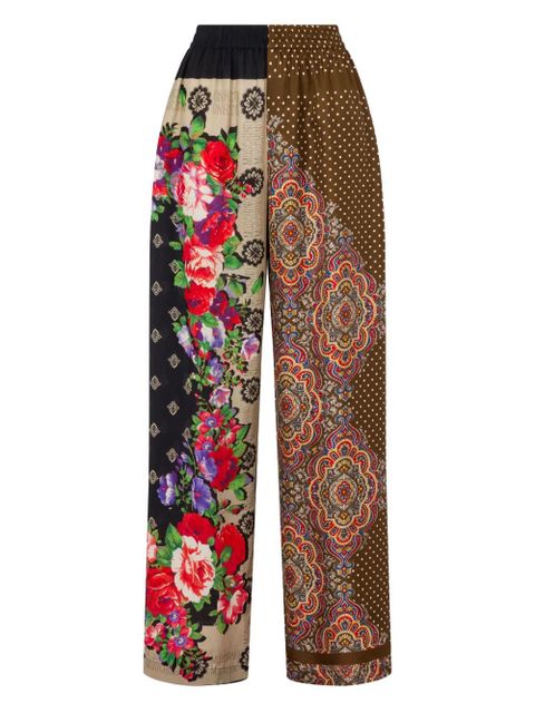 Moschino multi-pattern palazzo pants - Brown - zdjęcie produktu nr 1