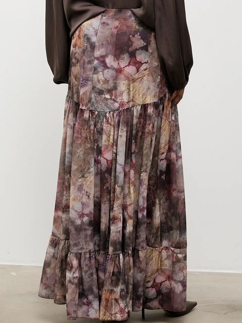 Answear.LAB spódnica kolor szary maxi rozkloszowana