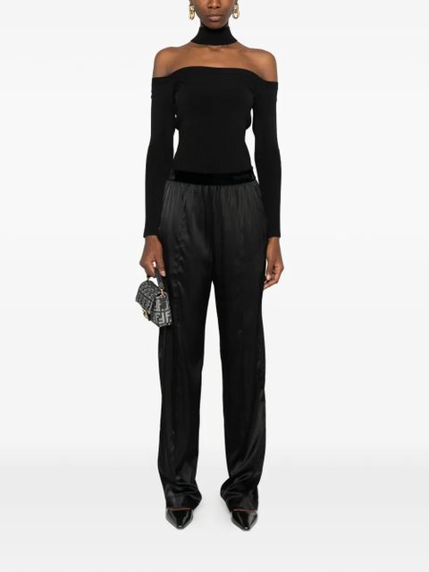 TOM FORD logo silk pajama trousers - Black