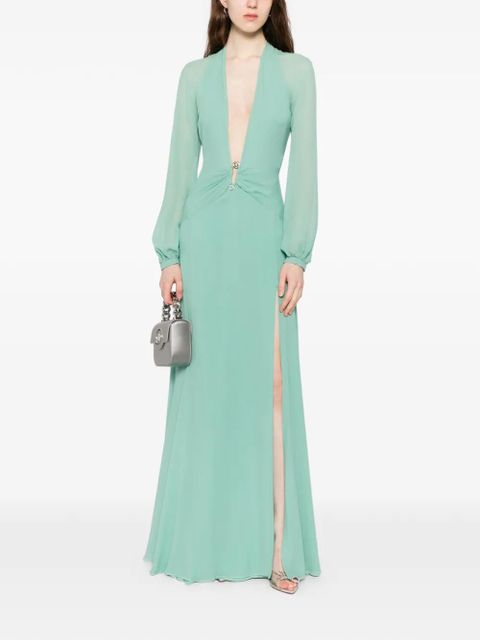 Versace silk georgette gown - Green