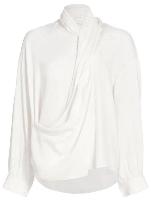 The Row Darnelle draped silk blouse - White - zdjęcie produktu nr 1