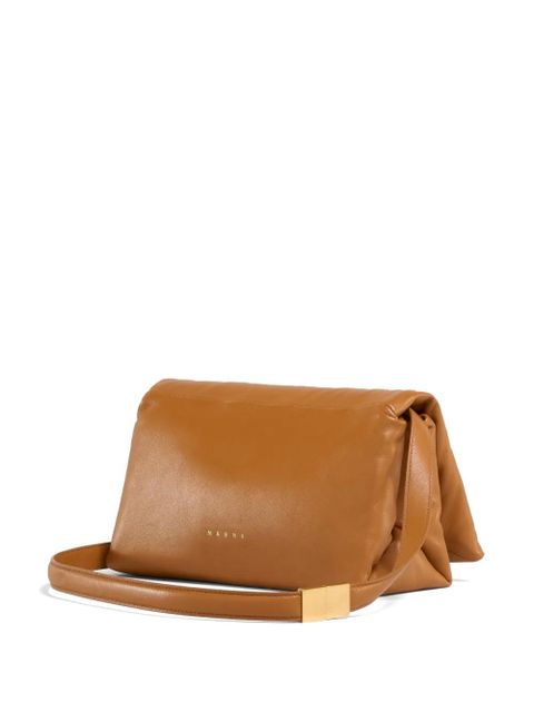 Marni medium Prisma leather shoulder bag - Brown